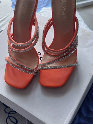 Heeled slippers new, size 36, orange