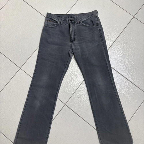 Vintage grey striped straight fit jeans used, size M