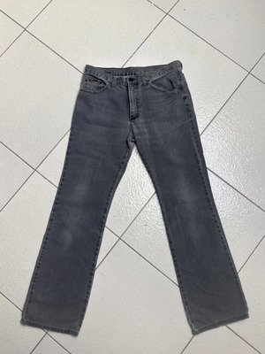 Vintage γκρι ριγέ jeans μεταχειρισμένα, straight γραμμή, μέγεθος M