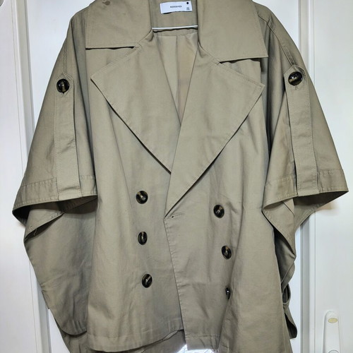 Reserved women's beige cape trench coat like new, relaxed fit