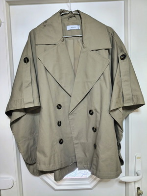 Reserved women's beige cape trench coat like new, relaxed fit