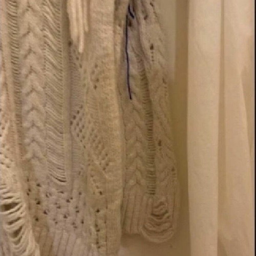 Wool dress one size like new, white and beige