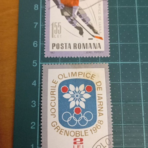 Romanian stamps like new, 1968 Grenoble Winter Olympic games