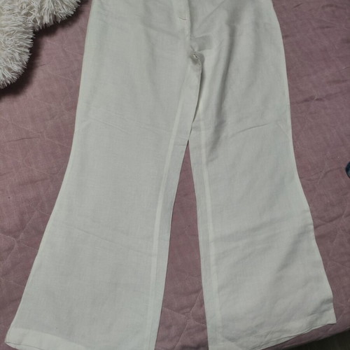 Linen pants white, like new, size L 40 12