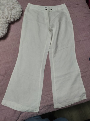 Linen pants white, like new, size L 40 12