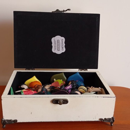 Santoro Gorjuss Storage Box and Figures Hush Little Bunny like new