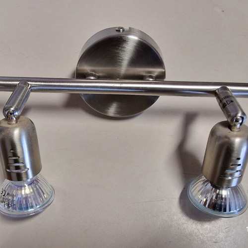 Two inox spotlights like new, ceiling or wall mount