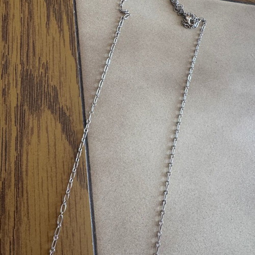 Necklace with 3D letter D pendant like new, green and silver