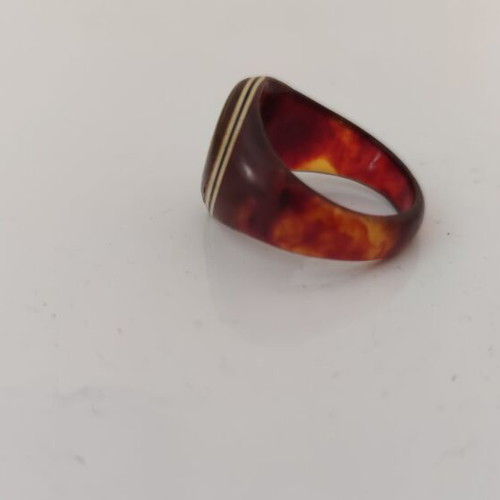 Vintage Prison Ring celluloid with turtle effect, like new