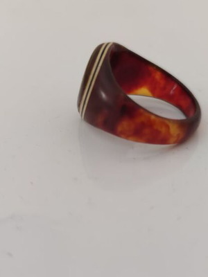 Vintage Prison Ring celluloid with turtle effect, like new