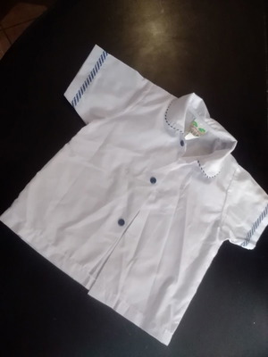 Vintage baby shirt used, 9 months, poplin fabric