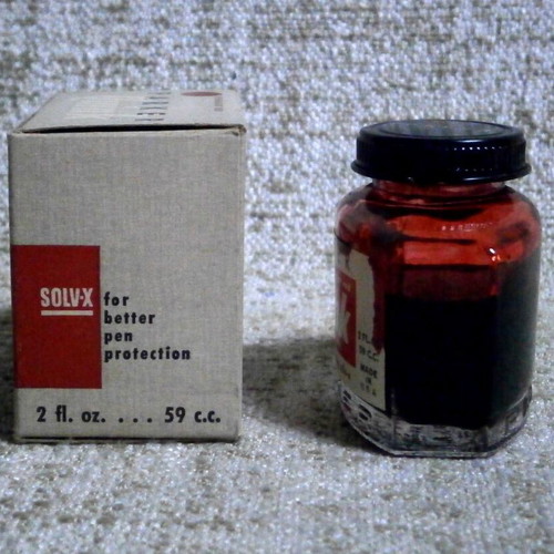 Parker Quink Red Ink 60ml vintage used with box