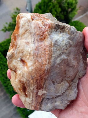 Calcite root beer with colored bands from Megara, new
