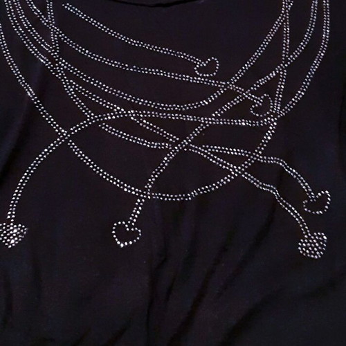 Zara cocktail blouse Large, black long sleeve with rhinestones, new
