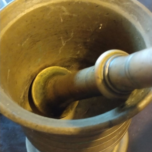 Collectible bronze mortar and pestle 1931 used, heavy ~3kg