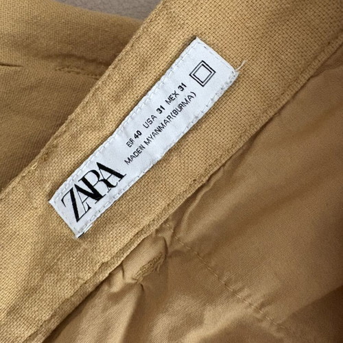 Zara mustard pants size 40, like new, cotton and linen