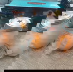  Φωτιστικό LED Βάζο 9x5.5cm με Καπάκι, Λαβή και Εναλλασόμενο χρωματιστό Φως.3 τεμάχια