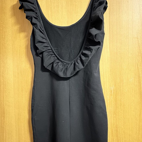 Anel black mini backless dress