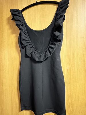 Anel black mini backless dress