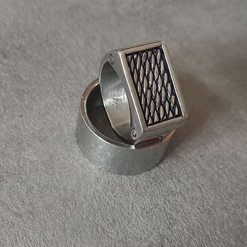 Marea stainless steel men's rings set, mechanical and wide band