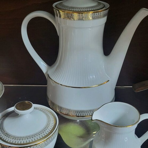 Mitterteich Vavaria 1960 tea set like new, 6 pieces with teapot