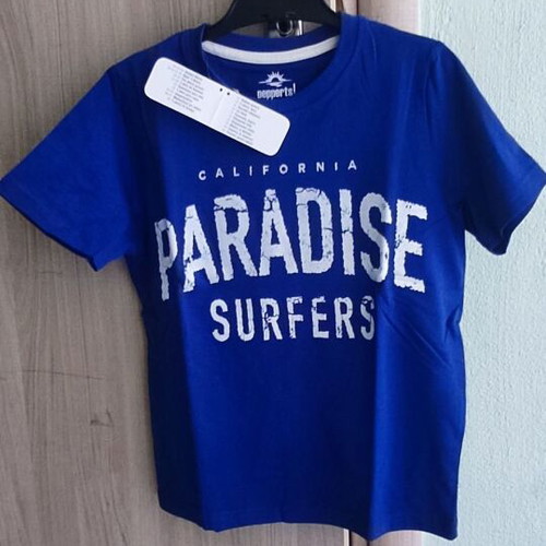 Pepperts blue cotton short-sleeve T-shirt for boys 8-10 years