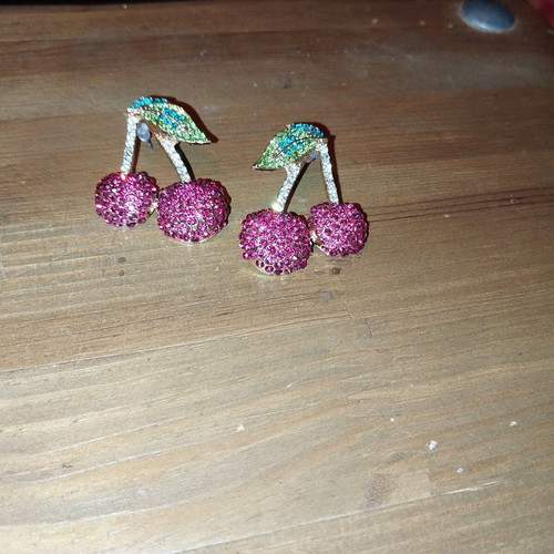 Cherry earrings shiny new