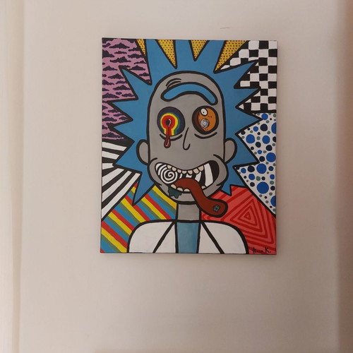 Rick and Morty paintings new, acrylic on canvas set of 2