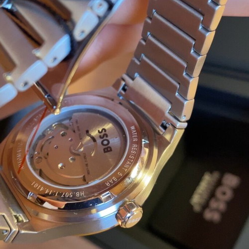 Boss men's automatic wristwatch new silver
