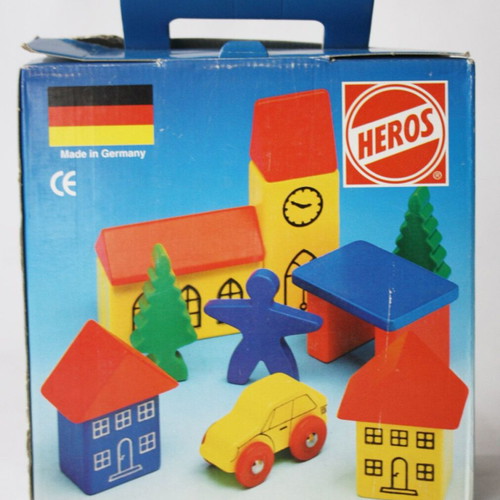 Heros wooden learning toy The Little Village new, 90's vintage, Germany