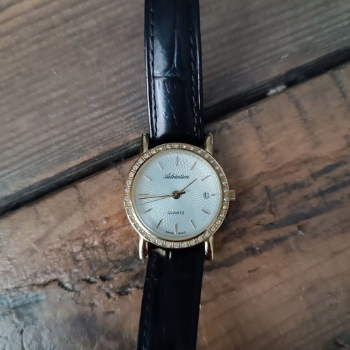 Adriatica women's watch with zirconia stones, black and gold