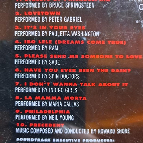 Philadelphia CD compilation like new, music from the motion picture