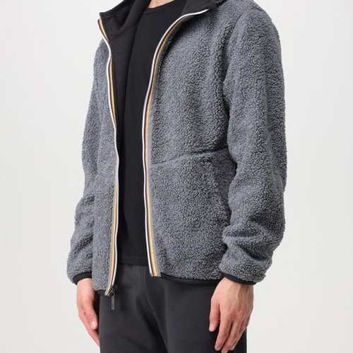 K-Way Reversible Polar Sherpa Jacket used, men's black and gray M