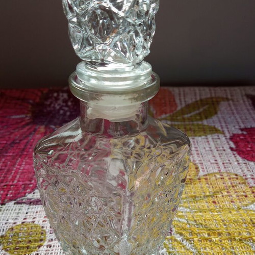 Two glass decanters
