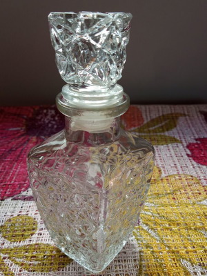 Two glass decanters