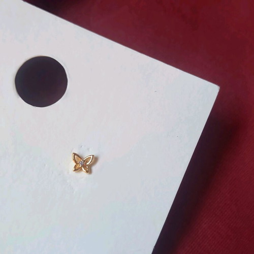 Butterfly earring new, gold color, single piece