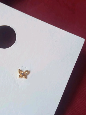 Butterfly earring new, gold color, single piece