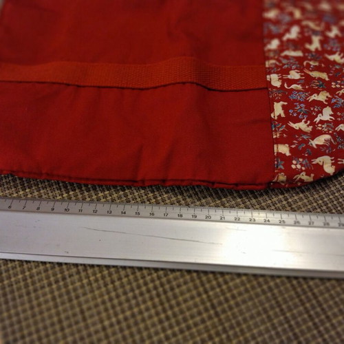 Cotton shoulder bag new, red with pattern from Paris Museum