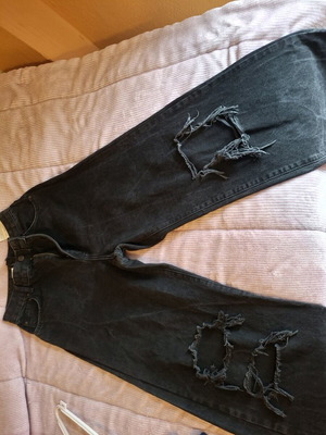 Wide leg jean Bershka black like new, size M/38/10