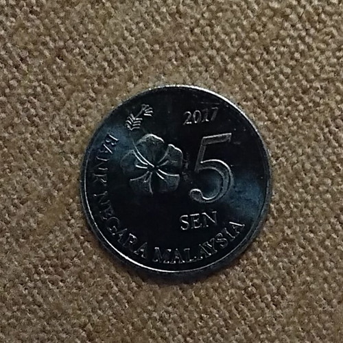 Malaysia 5 Sen 2017 UNC uncirculated