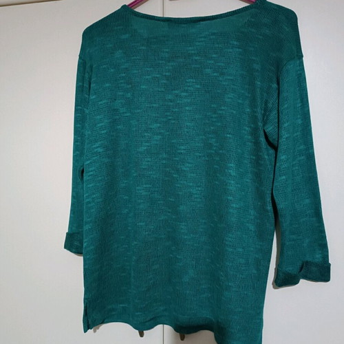 Pink Woman knitted blouse with 3/4 sleeve like new, green, size S