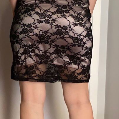 Black evening dress with lace like new, size Medium