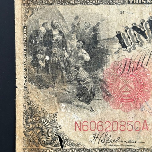 $1 America 1917 used banknote with Speelman/White signatures