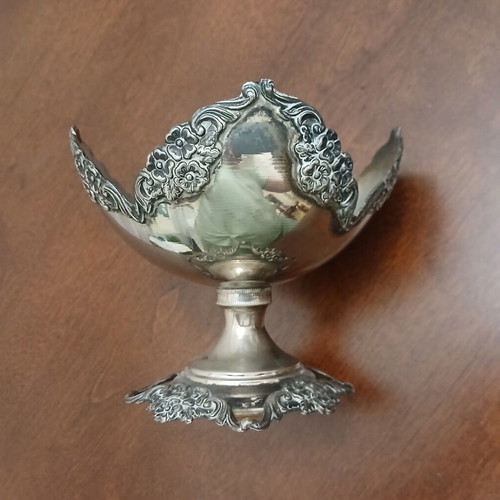Set of 3 vintage silver-plated fondue dishes