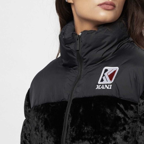 Karl Kani Retro Velvet Puffer Jacket new, women's size M, black