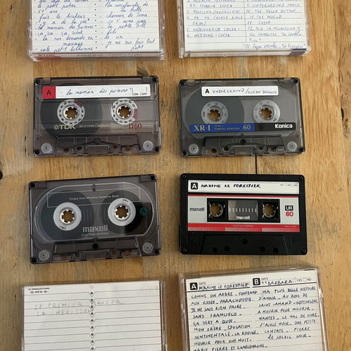 Set of 17 used cassette tapes for reuse