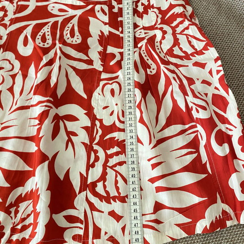 Jelo summer midi skirt floral pattern red and white size L
