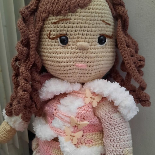 Handmade amigurumi doll 43 cm with removable clothes