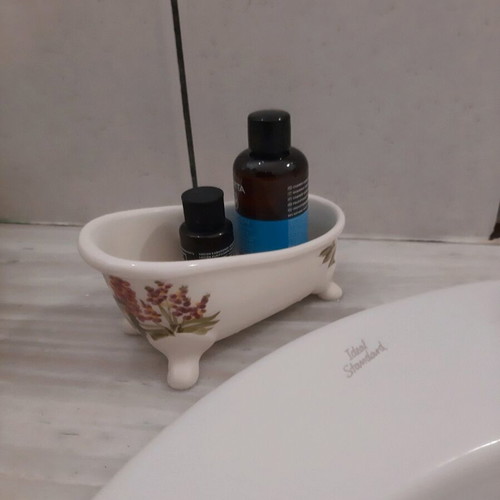 Porcelain bathtub soap dish like new with painting design