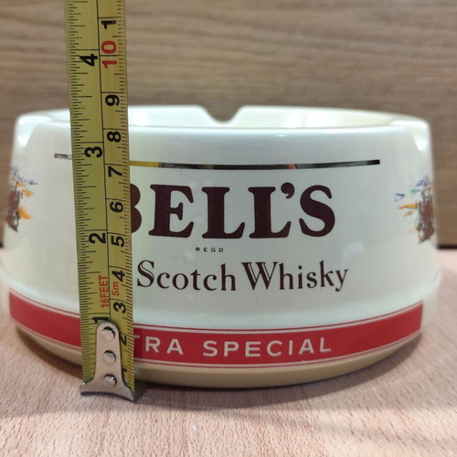 Bell's Scotch Whisky ceramic ashtray used, vintage promotional